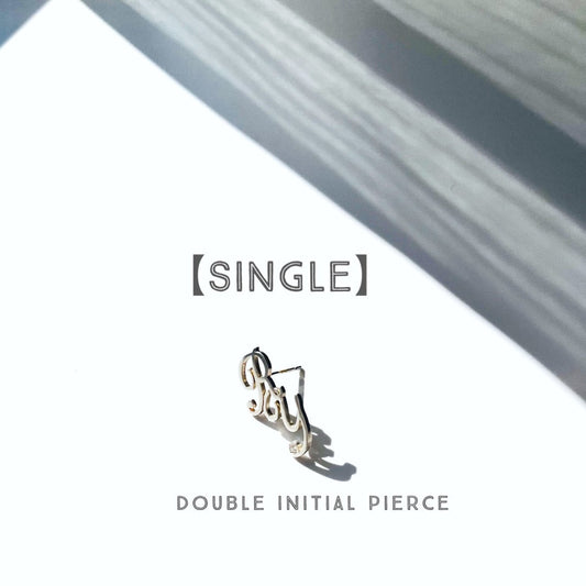 SINGLE販売/ダブルイニシャルピアス【K】＋【】