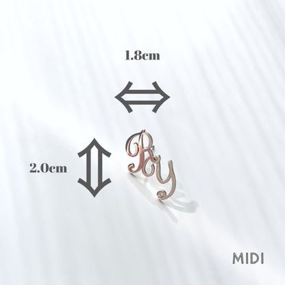 SINGLE販売/ダブルイニシャルピアス【M】＋【】