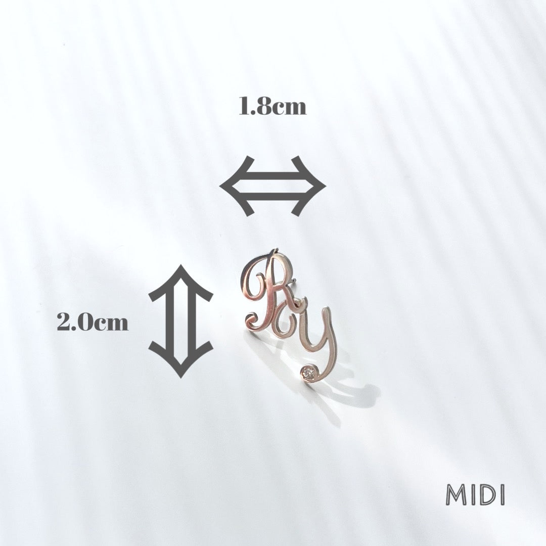 SINGLE販売/ダブルイニシャルピアス【H】＋【】